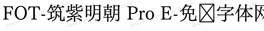 FOT-筑紫明朝 Pro E字体转换